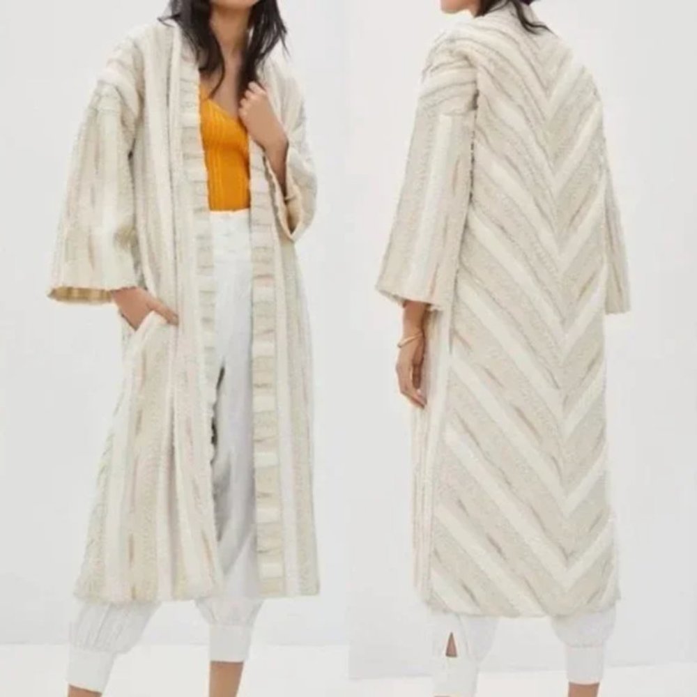 Anthropologie x Ollari Renee Duster Cardigan Coat Coatigan in Creme